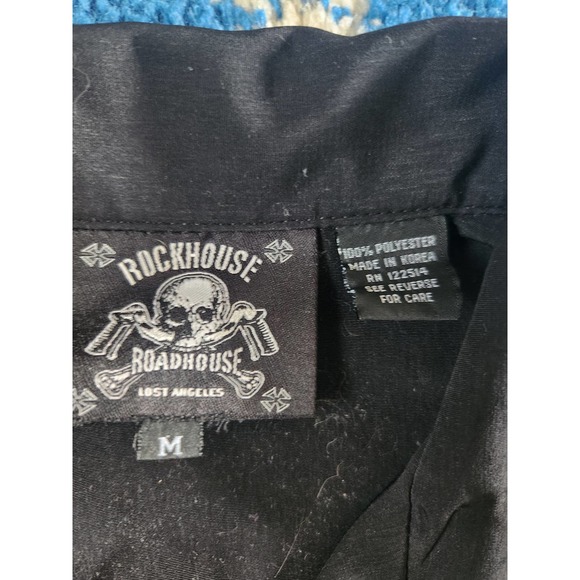 Rock House Road House Skull Mens Button Up M - Picture 3 of 6